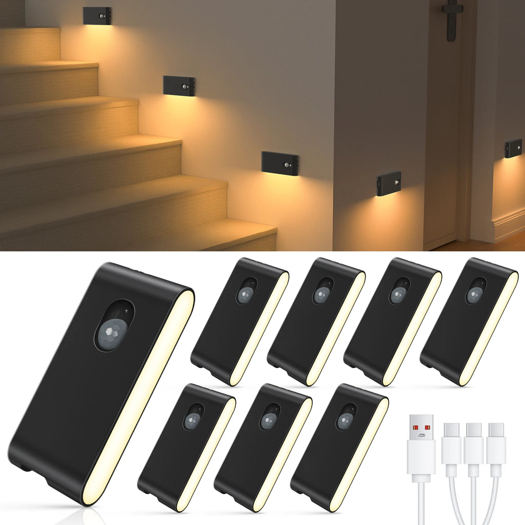 Luz Nocturna LED Recargable con Sensor de Movimiento