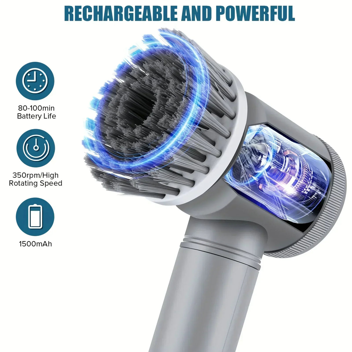 Cepillo de Limpieza Eléctrico Inalámbrico con Cabezal Giratorio