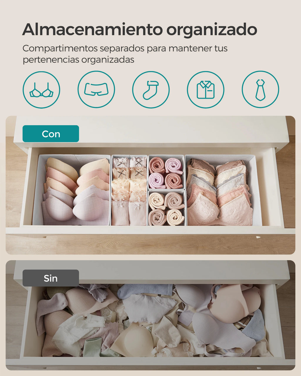 Juego de 12 Organizadores de Cajones Plegables