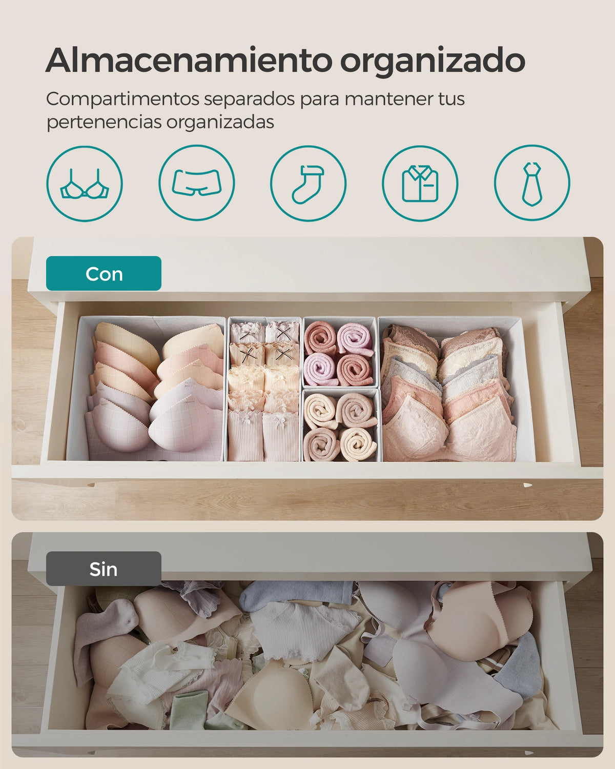 Juego de 12 Organizadores de Cajones Plegables