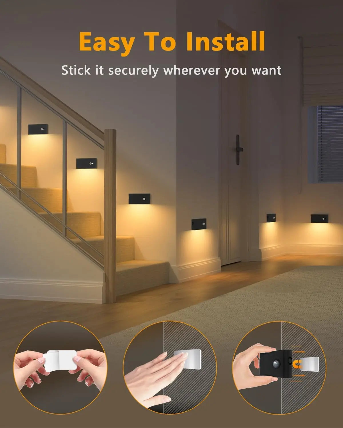 Luz Nocturna LED Recargable con Sensor de Movimiento